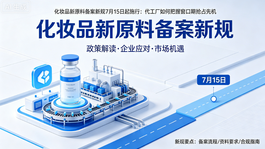 化妆品新原料备案新规7月15日起施行：代工厂如何把握窗口期抢占先机