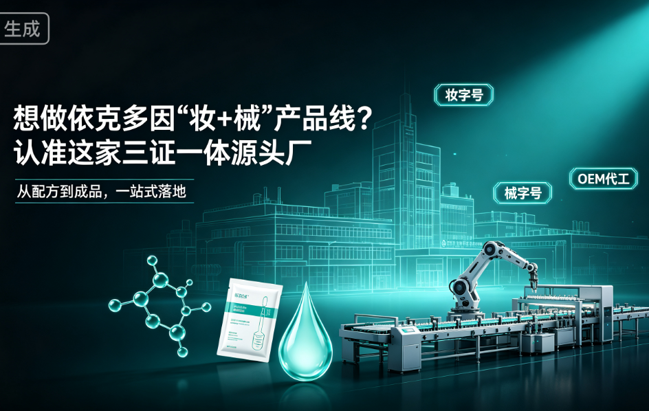 想做依克多因"妆+械"产品线？认准这家三证一体源头工厂