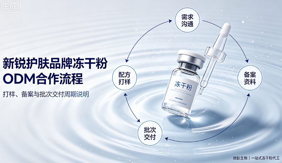 新锐护肤品牌冻干粉ODM合作流程：打样、备案与批次交付周期说明