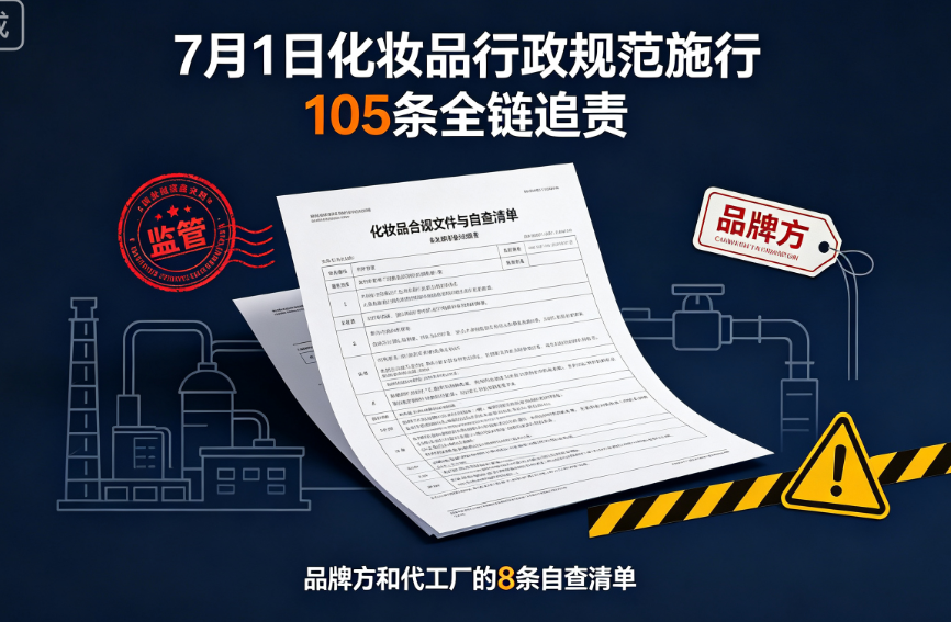 7月1日化妆品行政规范施行+105条全链追责：品牌方和代工厂的8条自查清单