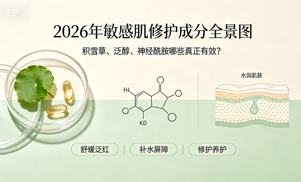 2026年敏感肌修护成分全景图：积雪草、泛醇、神经酰胺哪些真正有效？