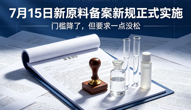 7月15日新原料备案新规正式实施：门槛降了，但要求一点没松