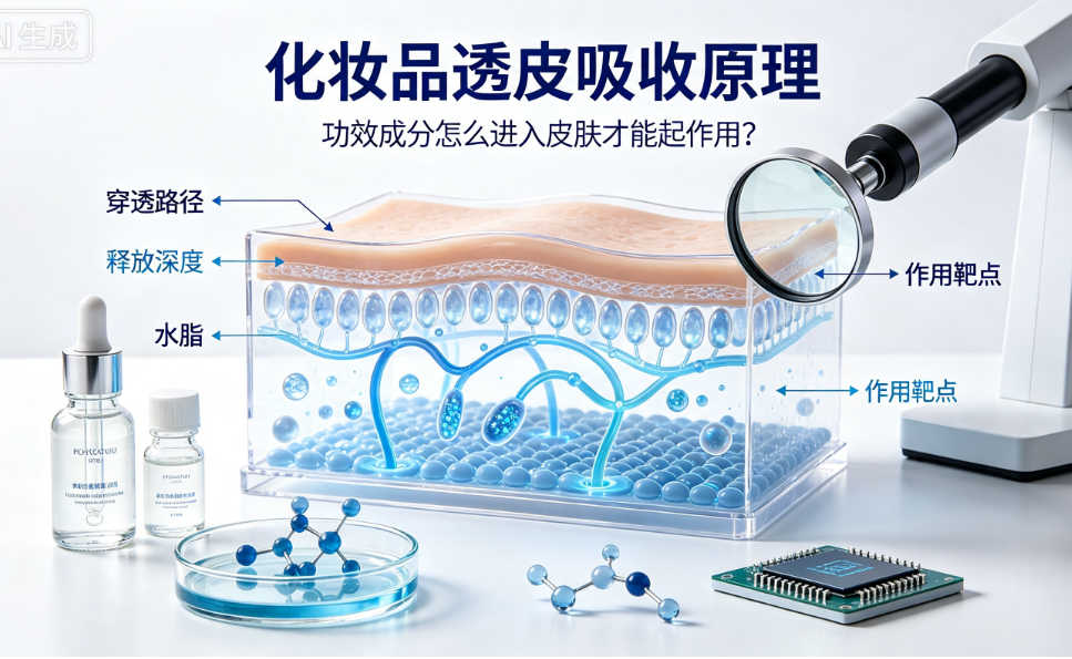 化妆品透皮吸收原理:功效成分怎么进入皮肤才能起作用?