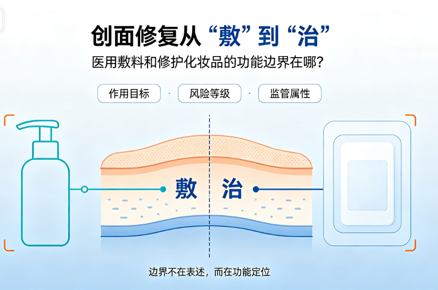 创面修复从"敷"到"治"：医用敷料和修护化妆品的功能边界在哪？3个判断维度