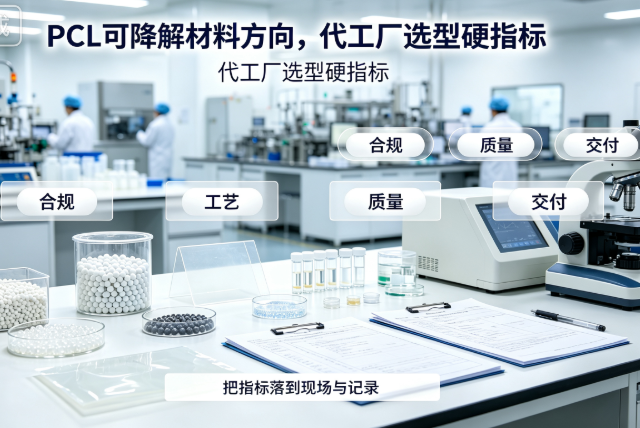 做PCL可降解材料方向，选代工厂该核哪些硬指标？微球粒径、残留溶剂与无菌车间