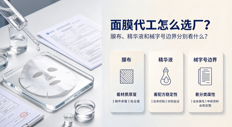 面膜代工怎么选厂?膜布、精华液稳定性与械字号边界一次说清