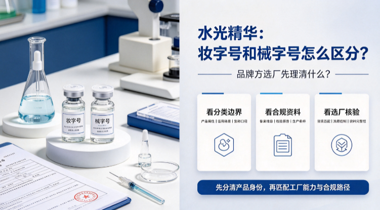 水光精华妆字号和械字号怎么区分？品牌方选厂先理清什么？