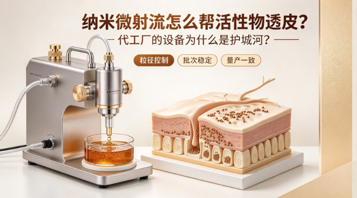 纳米微射流怎么帮活性物透皮?代工厂的设备为什么是护城河?
