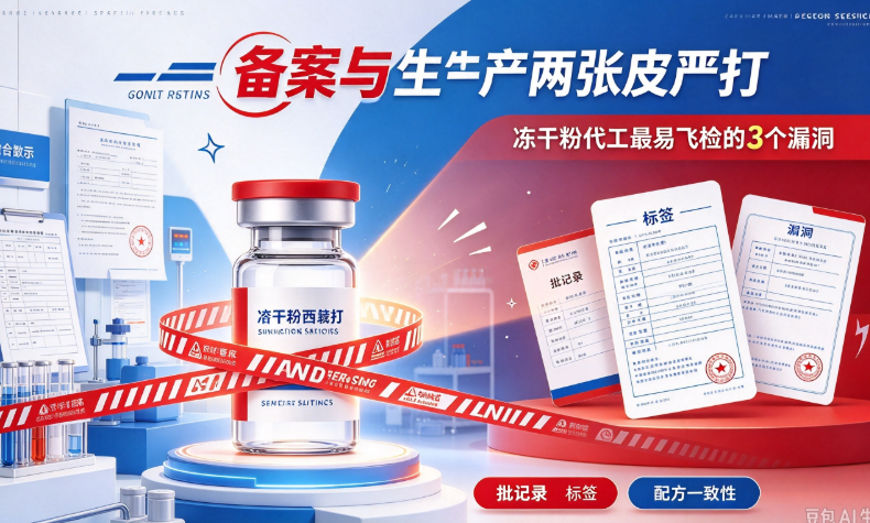 备案与生产两张皮严打,冻干粉代工最易飞检的3个漏洞,批记录标签与配方一致性